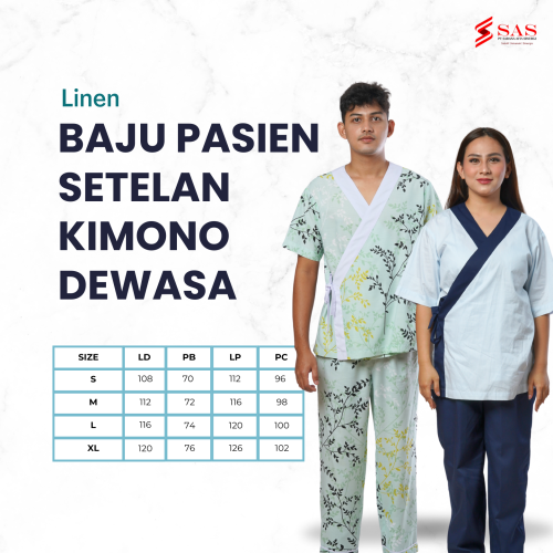 Baju Pasien Setelan Kimono Dewasa