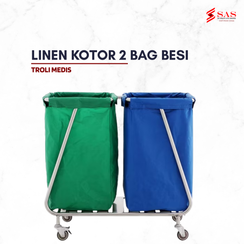 Troli Linen Kotor 2 Bag Besi
